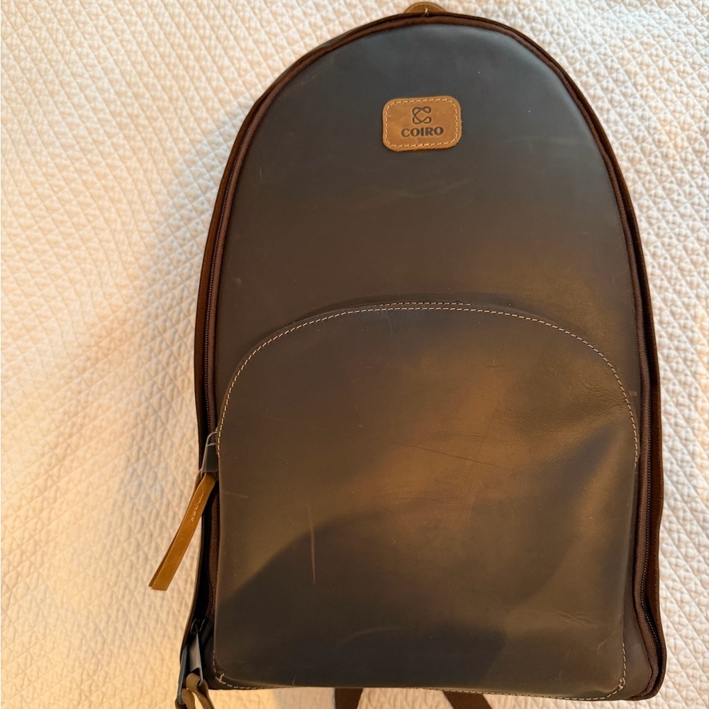 Dark Brown Leather Backpack